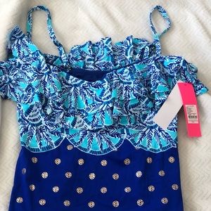Lilly Pulitzer Blue Grotto Belize Tankini Top